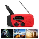 Notfallradio, Radio Tagbares Solar Handkurbelradio, Wiederaufladbar mit NOAA Funktion LED Licht Katastrophenschutz/AM/FM Notfallradio Im Freien für Camping Outdoor