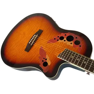 Santander Akustik Western Roundback Gitarre, Cutaway Tonabnehmer Mahagoni (Sunburst)