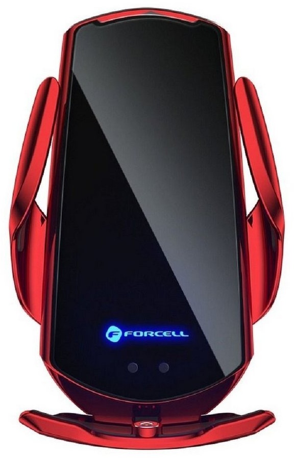 Forcell Autohalterung KFZ-Halterung Automatisch 15W Qi Induktionsladen Smartphone-Halterung rot