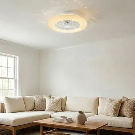 GLOBO LED Deckenventilator 50 cm Deckenventilator Weiß