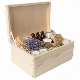Creative Deco Holzkiste mit Deckel 30 x 20 x 14 cm 14-tlg. unlackiert