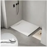 WITEN&NOCK SMC Duschtasse Superflach Rutschfest Duschwanne Mit Ablaufgarnitur weiß 120x100 cm