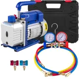 Vevor 220V Vakuumpumpe 4CFM Unterdruckpumpe Vakuumgeräte Pumpe 1720RPM Vakuumpumpe Unterdruckpumpe, Verteiler-Manometer-Set für Klimaanlage Kfz-Kühlsystemen