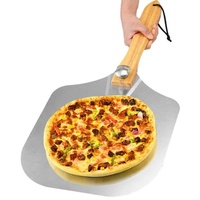 BAYLI 63,5 cm Pizzaschaufel aus Aluminium mit klappbarem Holzgriff