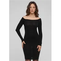 URBAN CLASSICS Ladies Off Shoulder Longsleeve Glitter Dress Kleid schwarz