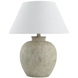 Home Deluxe GmbH HOME DELUXE Kleine Tischlampe in Steinoptik LENE - Weiß | Tischlampe, große Tischlampe, rustikale Tischlampe