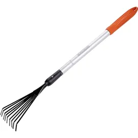 Black & Decker Black+Decker Teleskopische Gartenharke - 78-111 cm - Aluminiumstiel und Karbonstahlkopf - Rostfrei