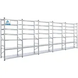 Proregal Fachbodenregal Silber, Metall, 750x250x60 cm, Freizeit, Heimwerken, Werkstatt, Schwerlastregale