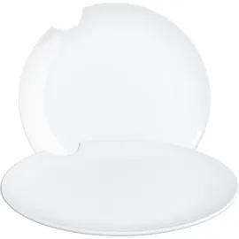 Fiftyeight PRODUCTS Speiseteller 2er-Set, „mit Biss (Porzellan, Ø 28 cm, weiß,