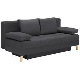 SUN GARDEN Carryhome Schlafsofa, Grau, 2-Sitzer, Füllung: Polyester, Schaumstoffflocken,Polyester, Schaumstoffflocken, 199x95x97 cm, Schlafen auf Sitzhöhe, Wohnzimmer, Sofas & Couches, Schlafsofas, Schlafsofas mit Bettkasten