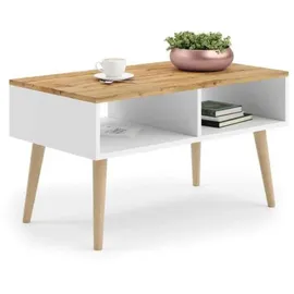 raumhirsch furniture Couchtisch Sandi Weiß Eiche 90 x 55 x 55 cm