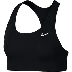 NIKE Damen Sport-BH Swoosh, BLACK/WHITE, XS