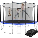 Kinetic Sports Salto Plus 430 cm  inkl. Sicherheitsnetz, Regenplane und Leiter Blau