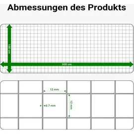 Wiltec Maschendrahtzaun 100 cm x 5 m
