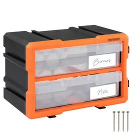 monzana Kleinteilemagazin Sortimentskasten erweiterbar 4 Fächer Sortierbox für Kleinteile Aufbewahrungsbox Werkstatt