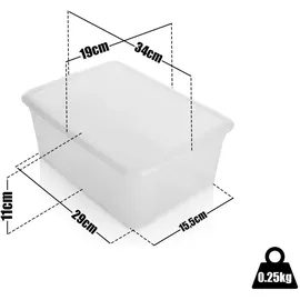 BigDean 5 Stück Aufbewahrungsbox mit Deckel 5L robust & stapelbar Plastikbox transparent Germany