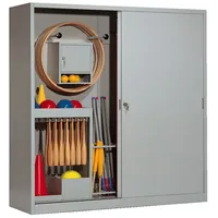 C+P Sportgeräteschrank mit Vollblech-Schiebetüren (Typ 5), HxBxT 195x190x60 cm,