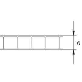 Gutta Hohlkammerplatte 6 mm Tranparent 200 x 105 cm
