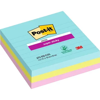 Post-it Post-it® Super Sticky Miami Haftnotizen extrastark farbsortiert, 3 Blöcke
