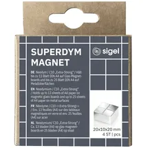 Sigel Neodym Magnet C10 Extra-Strong (B x H x T) 20 x 10 x 20 mm Würfel Silber 4 St. BA705
