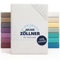 Julius Zöllner Jersey Spannbettlaken für Wiegen 90x40cm und Stubenwagen, 100% Baumwolle, STANDARD 100 by OEKO-TEX, weiß, 90x40 cm (1er Pack)