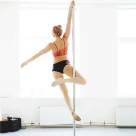Yaheetech Pole Dance Stange 45 mm, Tanzstang 216,5 bis 275 cm Höhenverstellbar, Pole Dance Stange mit Statisch & Funktion, Stangentanz-Set - Silber
