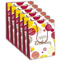 Clairefontaine 6x Happy Birthday rosa, 32484-2C
