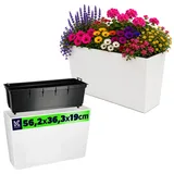 Kadax Blumenkasten 19 x 56,2 x 36,3 cm Weiß