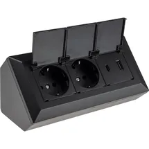 ChiliTec Mehrfachsteckdose 2-fach Schwarz 1 St.