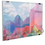 DEQORI Schlüsselbrett 'Bunte Dimensionen', (1 St), Schlüsselhalter Schlüssel Haken Schlüsselboard modern Schlüsselleiste bunt