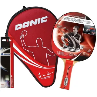 Donic Schildkröt Donic-Schildkröt Tischtennis-Geschenkset Waldner 600, 1 Schläger, 3 Bälle 3*, Schlägerhülle, tolles Komplettset, 788481