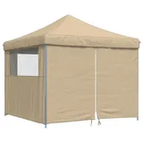 vidaXL Faltpavillon 2,92 x 2,92 m inkl. 4 Seitenteile Beige