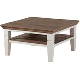 MASSIVMOEBEL24.DE Toulouse Weiß Mangoholz 85 x 85 x 45 cm