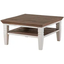 MASSIVMOEBEL24.DE Toulouse Weiß Mangoholz 85 x 85 x 45 cm