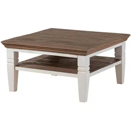 MASSIVMOEBEL24.DE Toulouse Weiß Mangoholz 85 x 85 x 45 cm