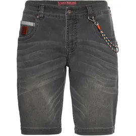Bruno Banani Jeansshorts Set, mit Band, 2% Stk. bequemer Sitz, gerade Beinform, mit praktischen Taschen Gr. 38 N-Gr, dk grey used, , 86105647-38 N-Gr