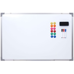 Whiteboard MCW-C84, Magnettafel Memoboard Pinnwand, inkl. Zubehör ~ 90x60cm