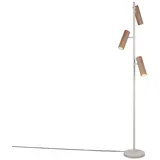 TRIO Leuchten LED Stehlampe, Dimmfunktion, LED wechselbar, Warmweiß, Steh Leselampe stehend für Lese-Ecke Stehleuchte aus Metall Höhe 150cm braun|grau