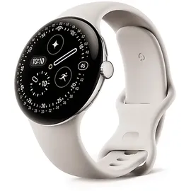 Google Pixel Watch 4 45 mm Wi-Fi Aluminiumgehäuse Polished Silver/Sportarmband Porcelain