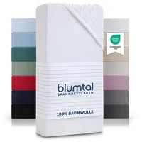 Blumtal Spannbettlaken Blumtal Basics 100% Baumwolle, Baumwolle, Gummizug: Rundum,