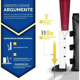 tillvex Faltpavillon 3 x 3 m inkl. 2 Seitenteile Rot