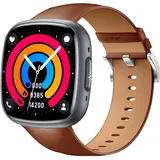42 mm Schwarz Lederarmband Braun