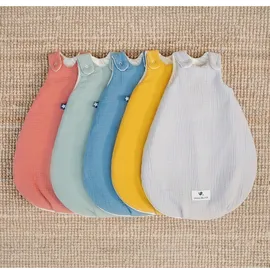 Julius Zöllner Babyschlafsack gefüttert Musselin 2,5 TOG, Gr. 50/56 | 100% Baumwollmusselin | Oeko-TEX Standard 100 | grau,