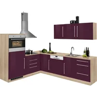 kochstation Winkelküche L-Form 200 x 270 cm lila