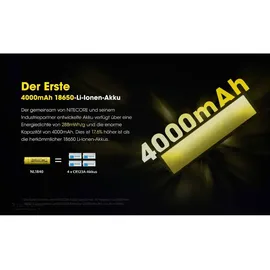Nitecore NL1840 18650 - Li-Ion Akku 4000mAh bis 5A