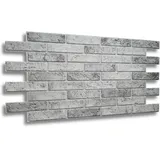 Eurodeco 0,42 m2 3D PVC Paneele Wandpaneele Wandverkleidung Decke Deckenpaneele PVC-Verkleidung Wandtatto Fliesen Stein Optik (Grey Brick)