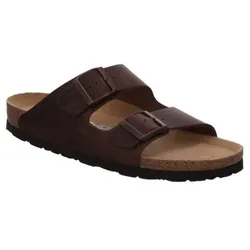 Pantolette ROHDE "Grado", Herren, Gr. 41, braun (dunkelbraun), Leder, klassisch, Schuhe, Sommerschuh, Schlappen, Poolslides, ergonomisch geformtes Fußbett
