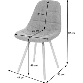 MCW Esszimmerstuhl A60 II Stoff grau 6er Set
