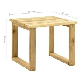 vidaXL Garten-Sonnenliege mit Tisch und Auflage Kiefer Imprägniert