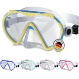 AQUAZON Beach Taucherbrille-besonders bequemes Silikon - inkl. Netztasche - Schwimmbrille mit extra temperiertem Glas für glasklarer Sicht-Kinder 7-12 Jahre, Erwachsene